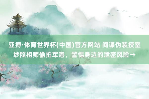 亚搏·体育世界杯(中国)官方网站 间谍伪装授室纱照相师偷拍军港，警惕身边的泄密风险→