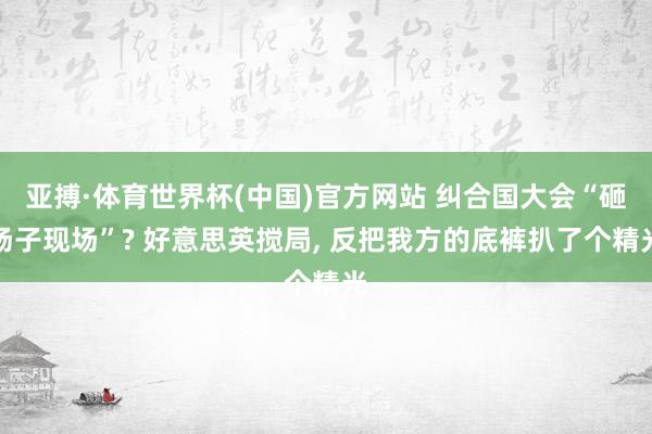 亚搏·体育世界杯(中国)官方网站 纠合国大会“砸场子现场”? 好意思英搅局, 反把我方的底裤扒了个精光