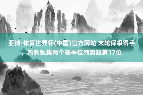 亚搏·体育世界杯(中国)官方网站 末轮保级得手，热刺蚁集两个赛季位列英超第17位