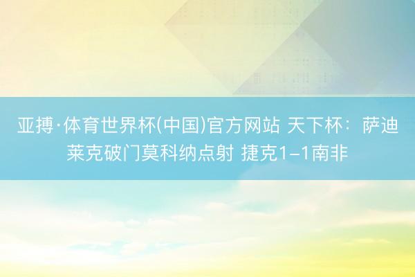 亚搏·体育世界杯(中国)官方网站 天下杯：萨迪莱克破门莫科纳点射 捷克1-1南非